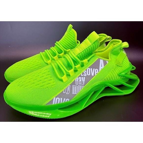 None. Other - Neon Green Athletic Running Shoes Trendy Blade Sneakers Walking Mens size 11